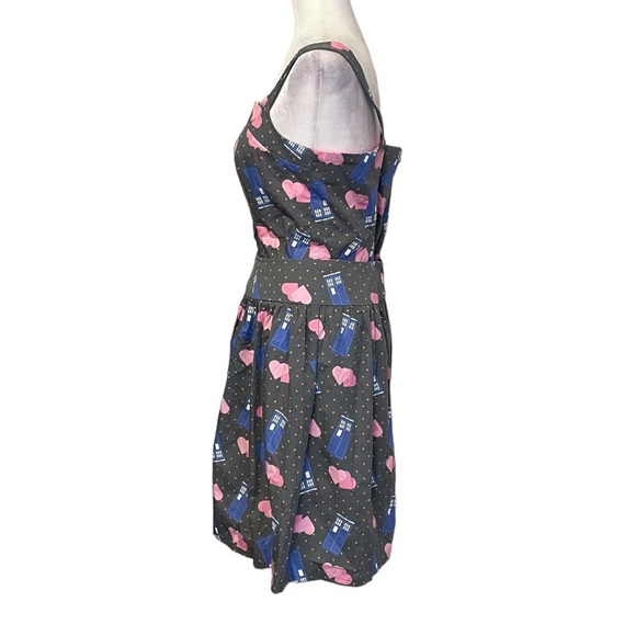 Dr. Who Handmade Heart Gray Retro Sweetheart Top & Skater Skirt Set - Picture 3 of 5